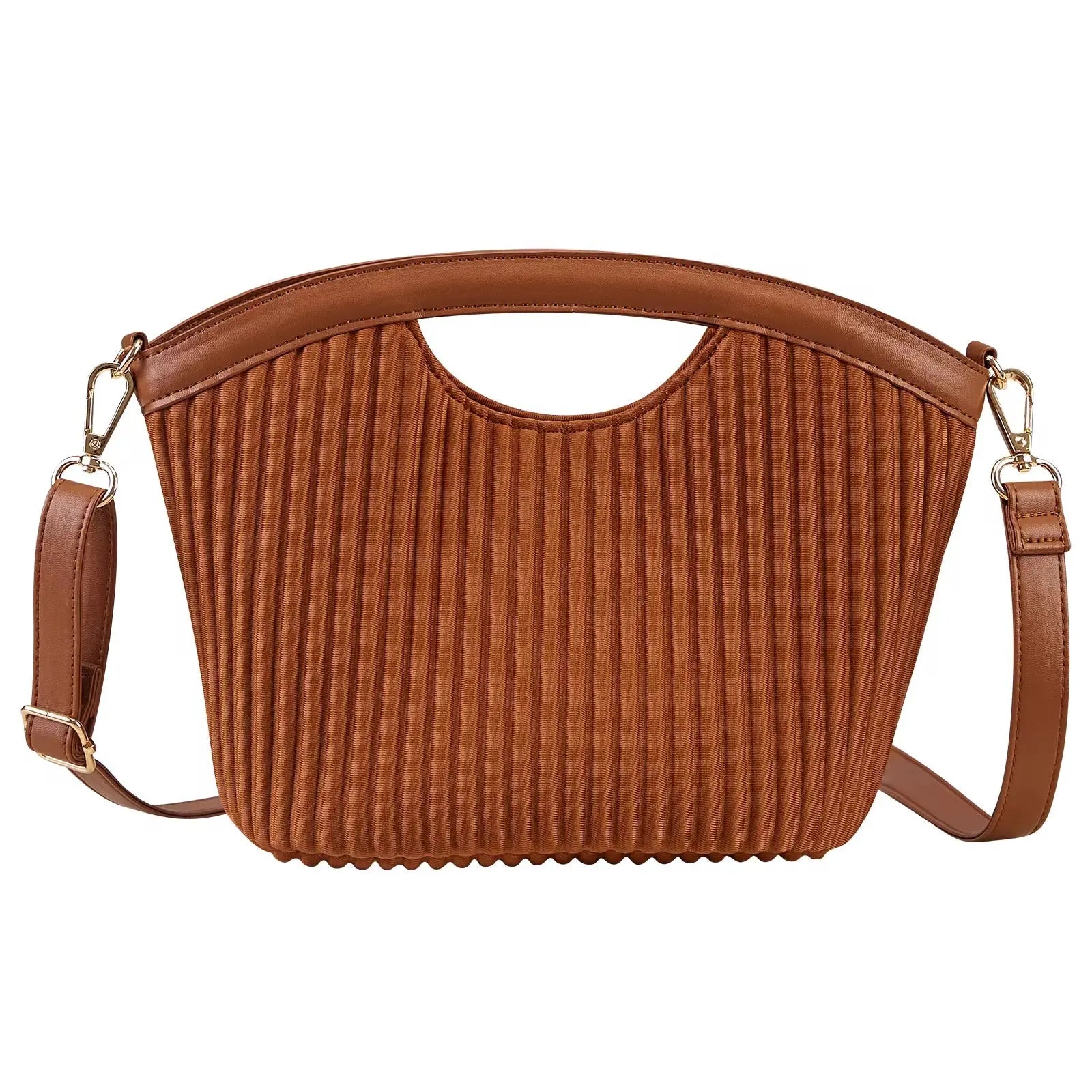 Minimalist Pleated Handle Crossbody Bag Lightweight Fashion Shoulder Purse for Women Sparkels  Sparkels