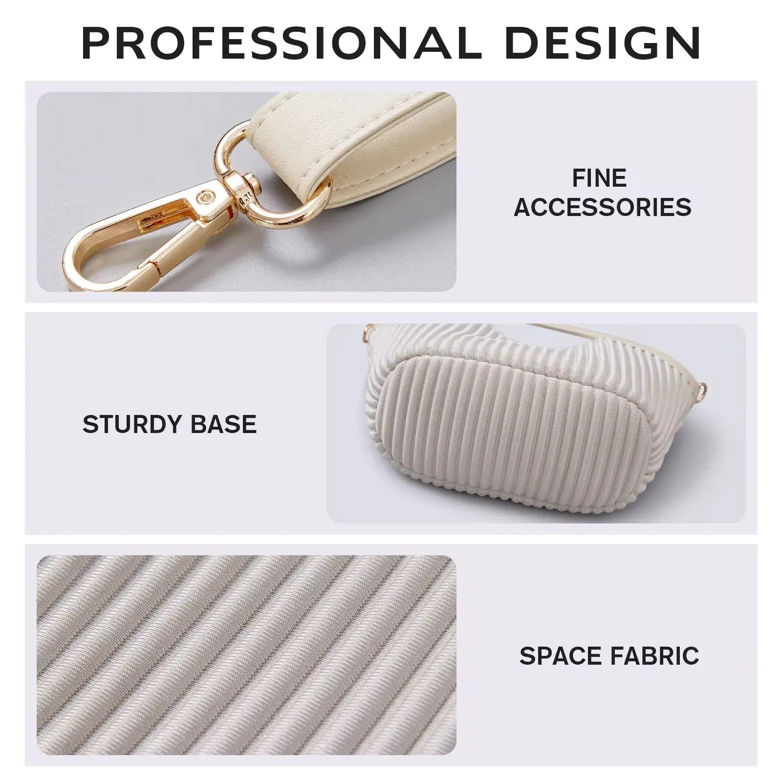 Minimalist Pleated Handle Crossbody Bag Lightweight Fashion Shoulder Purse for Women Sparkels  Sparkels