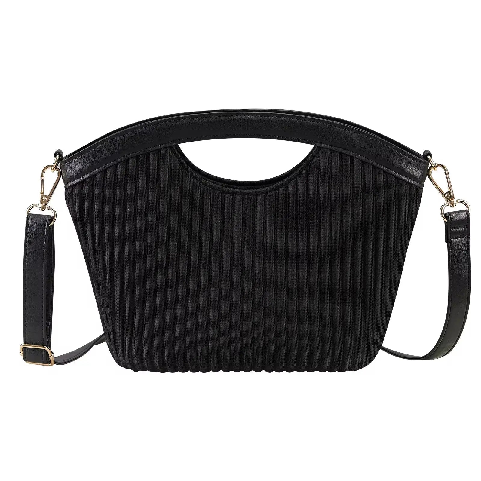 Minimalist Pleated Handle Crossbody Bag Lightweight Fashion Shoulder Purse for Women Sparkels  Sparkels
