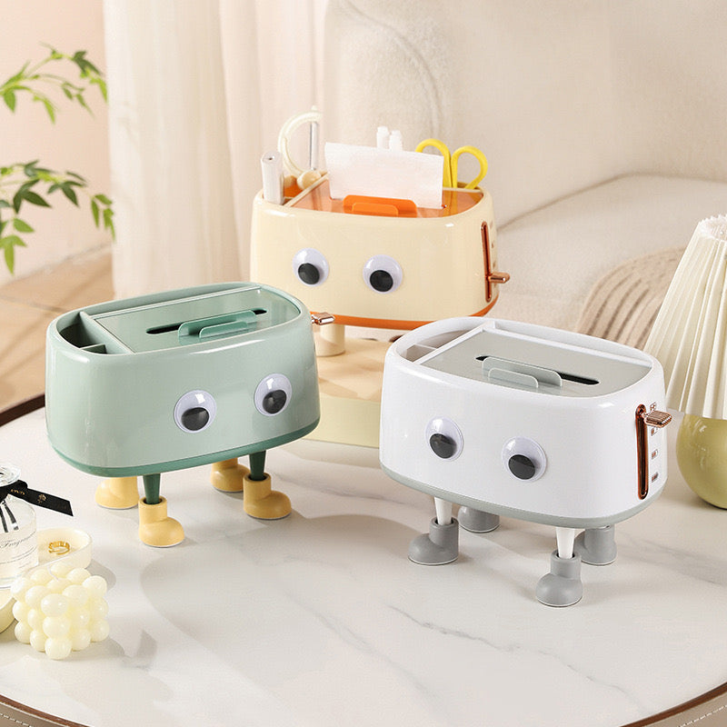 4pcs Cute Cartoon Diy Tissue Box & Mobile Holder