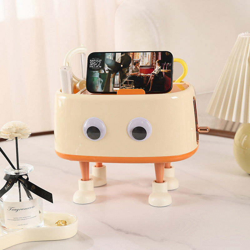 4pcs Cute Cartoon Diy Tissue Box & Mobile Holder