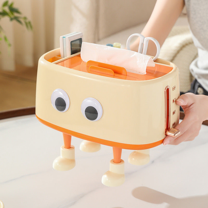 4pcs Cute Cartoon Diy Tissue Box & Mobile Holder