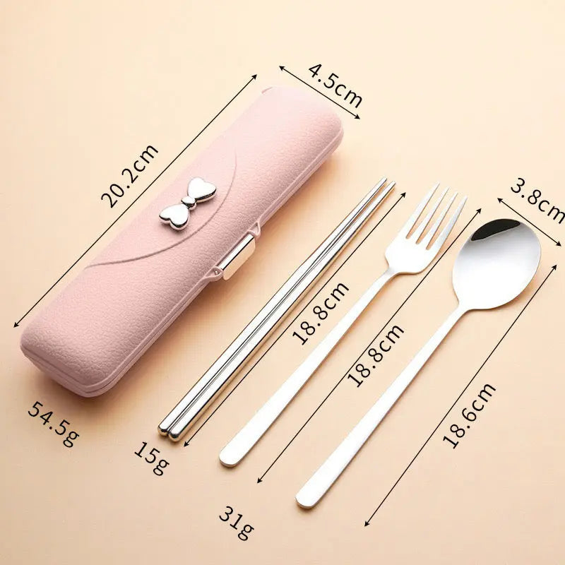Portable Bowknot Travel Cutlery Set Sparkels  Sparkels