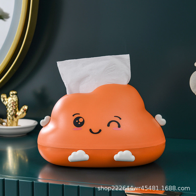 Cute Cloud Face Tissue Box