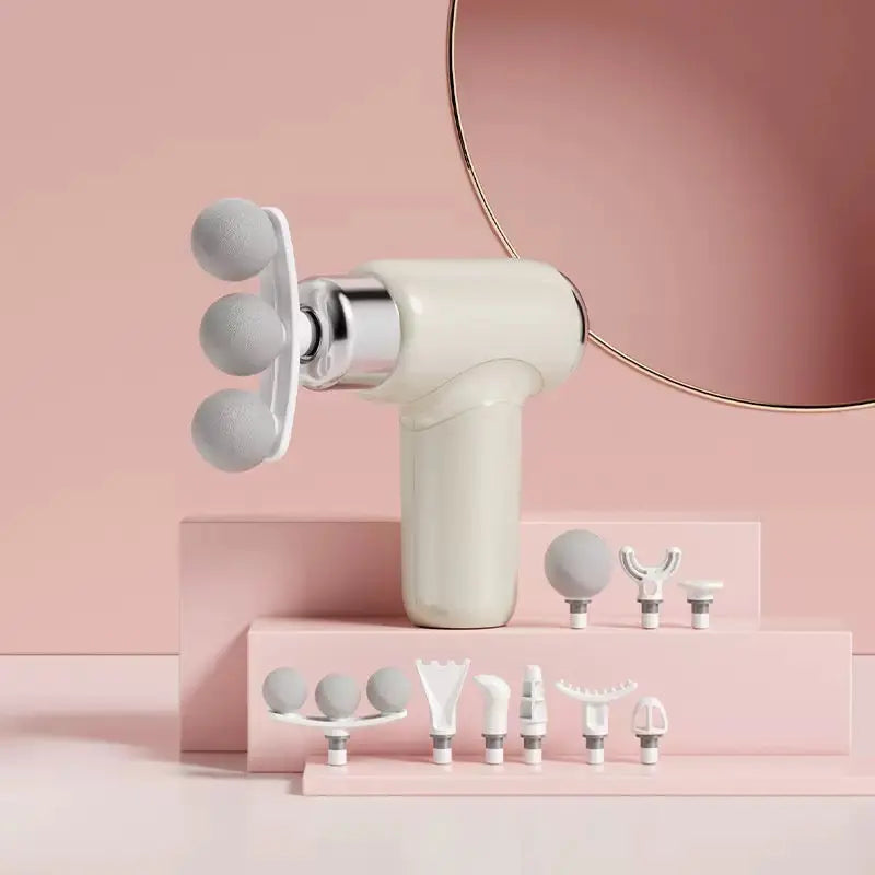 Rechargeable Handheld Electric Body Massager with Multiple Massage Heads
