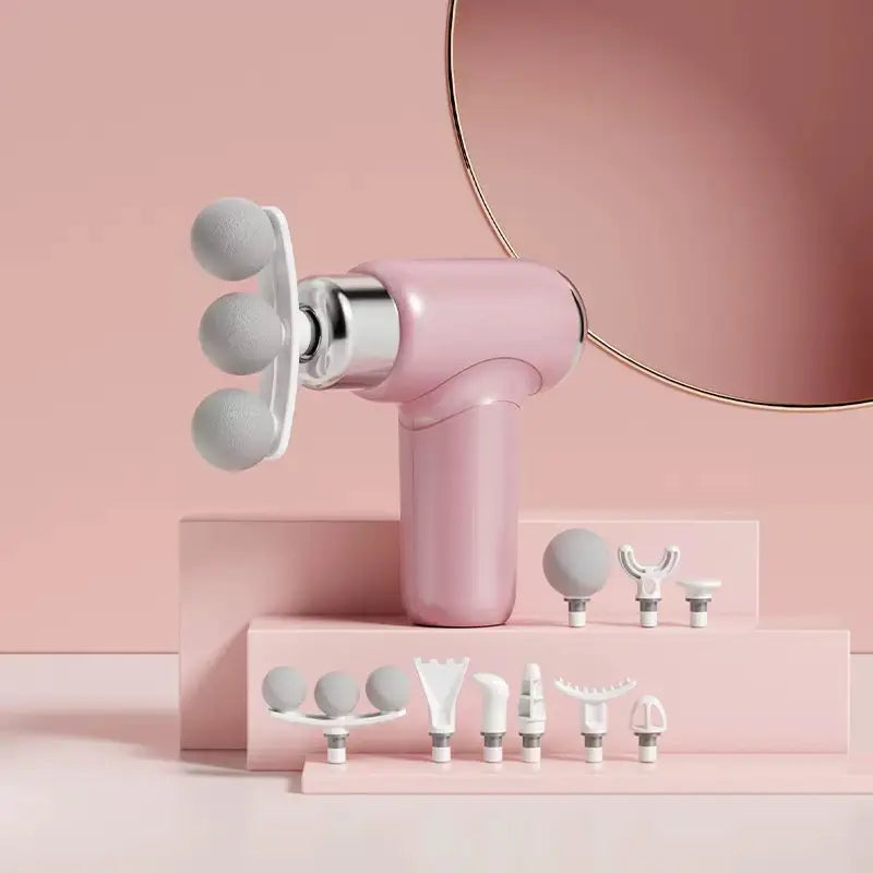 Rechargeable Handheld Electric Body Massager with Multiple Massage Heads