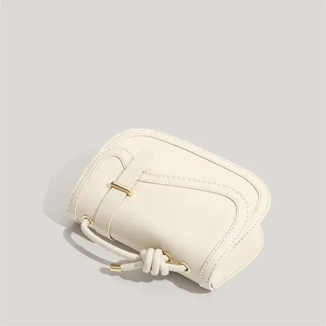 Minimalist Saddle Crossbody Bag for Women Elegant Small PU Leather Shoulder Purse Sparkels  Sparkels