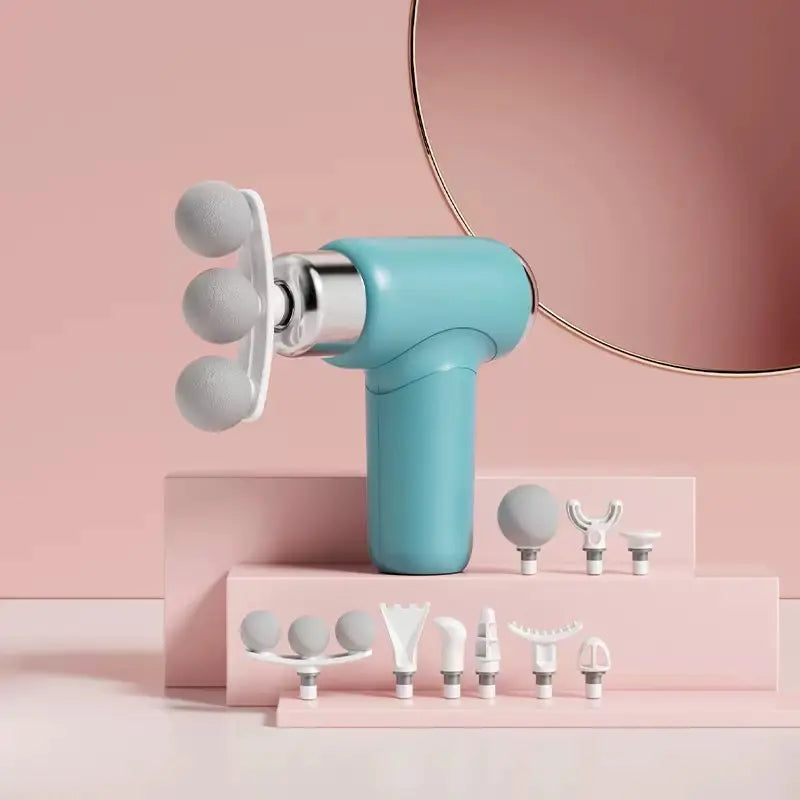 Rechargeable Handheld Electric Body Massager with Multiple Massage Heads