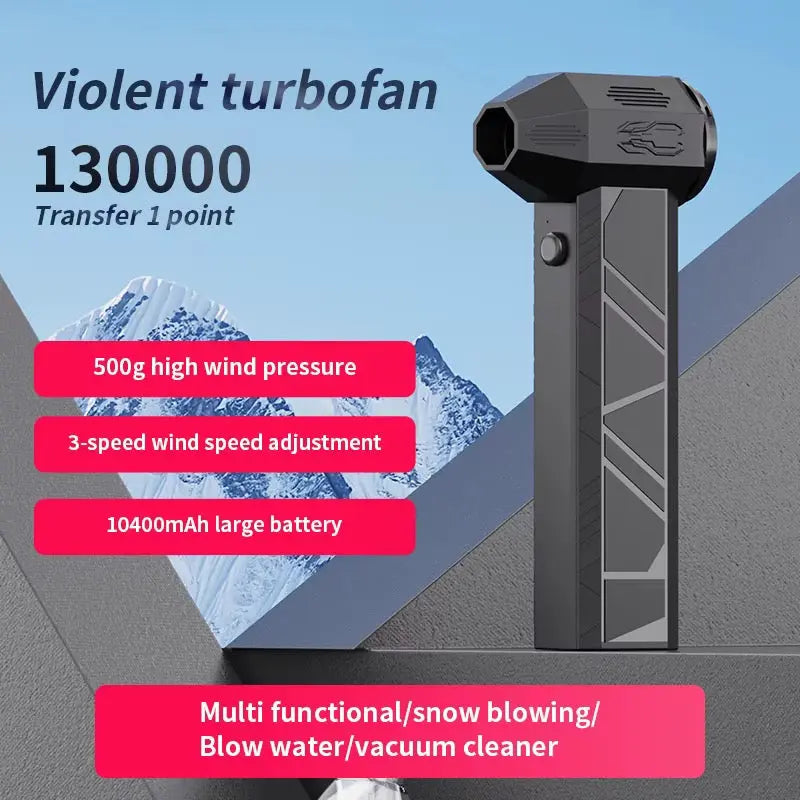 130000 RPM Rechargeable Turbo Fan & Mini Vacuum Cleaner with Car Jump Starter