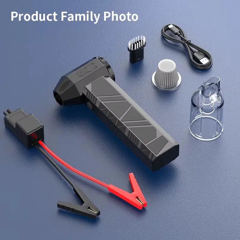 130000 RPM Rechargeable Turbo Fan & Mini Vacuum Cleaner with Car Jump Starter