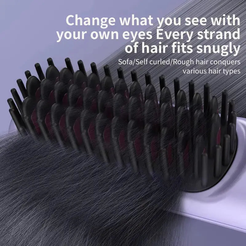 Portable Rechargeable Hair Straightening Brush with Digital Display
