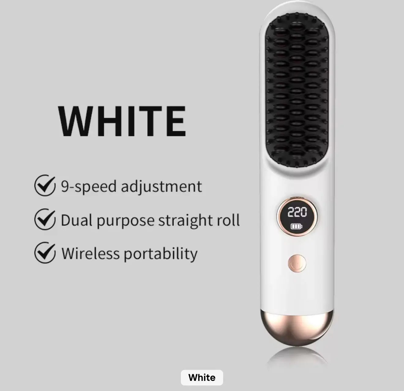 Portable Rechargeable Hair Straightening Brush with Digital Display