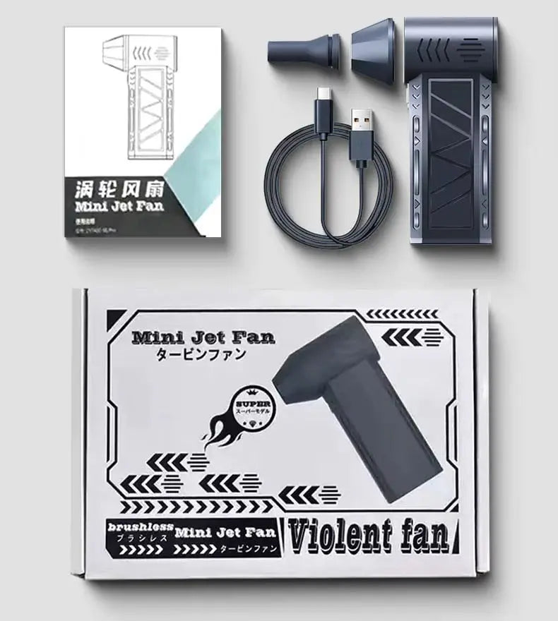 Rechargeable Mini Jet Turbo Fan 3 Speed Adjustable