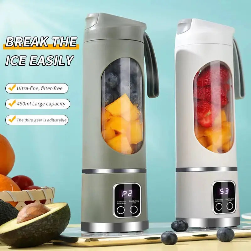 450ml Portable Rechargeable Blender & Ice Crusher Bottle