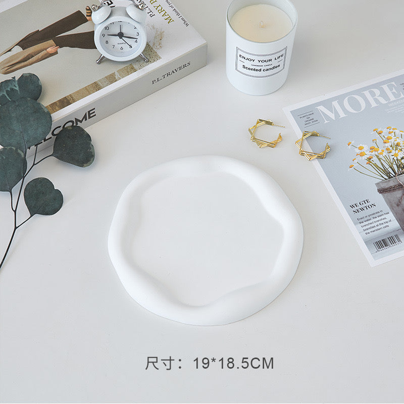 Irregular Cloud Concrete Tray Plate Silicone Molds Cement Coaster Cup Mat Plaster Jewelry Display Tray Resin Epoxy Mould