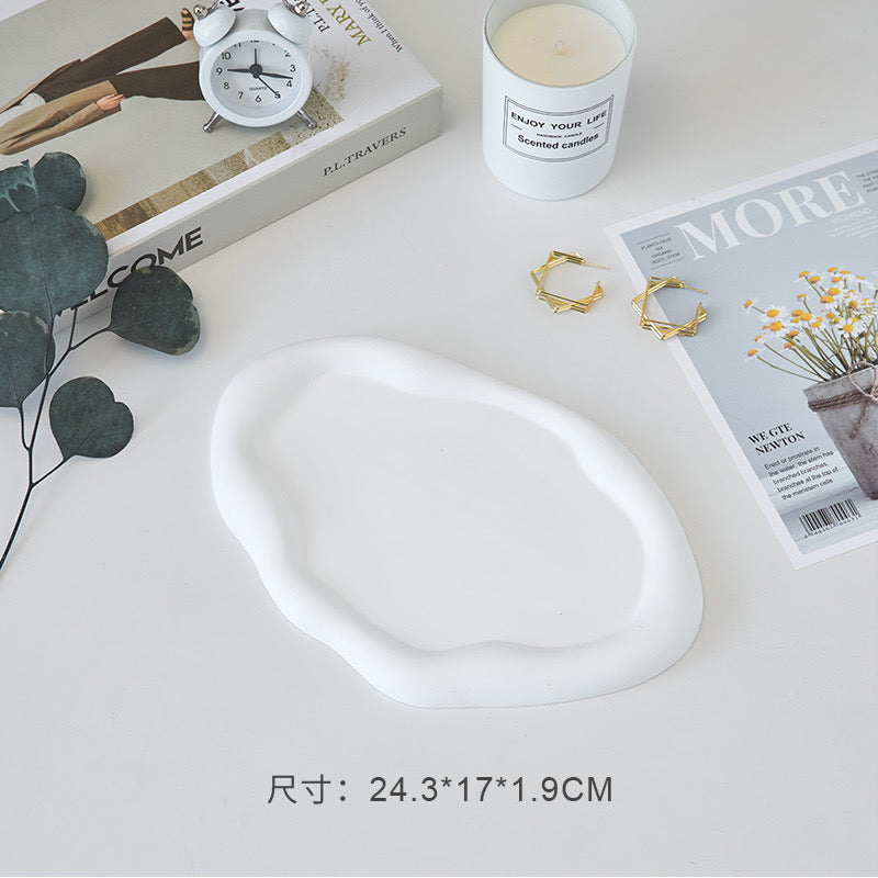 Irregular Cloud Concrete Tray Plate Silicone Molds Cement Coaster Cup Mat Plaster Jewelry Display Tray Resin Epoxy Mould