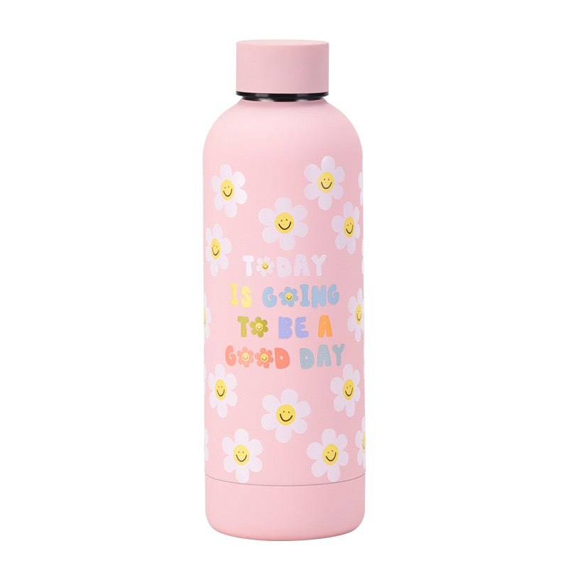 500ML Kawaii Printed Matte Stainless Steel Water Bottle