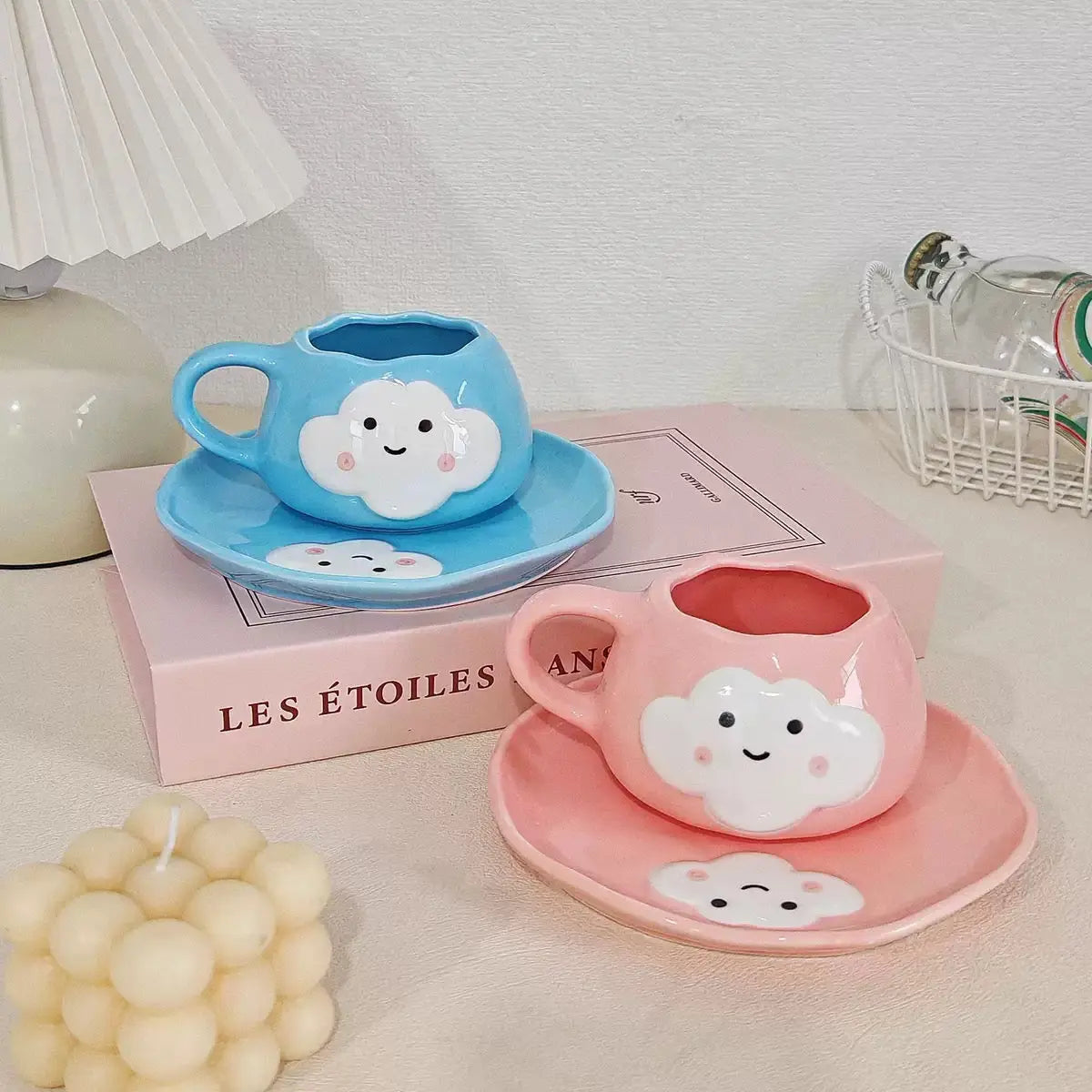 Smiley Cloud Ceramic Cup with Saucer 250ml