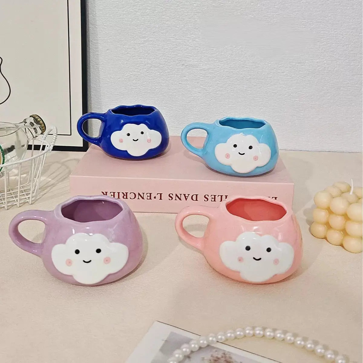 Smiley Cloud Ceramic Cup with Saucer 250ml