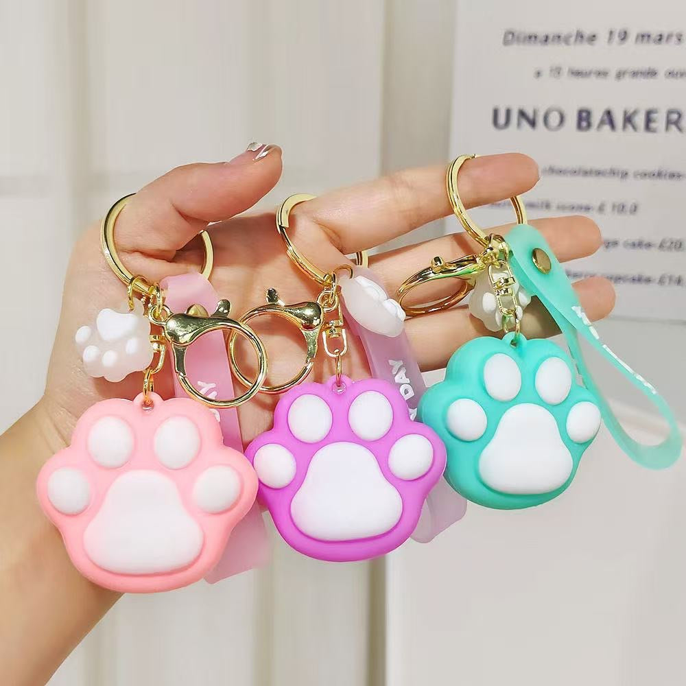 Kawaii Cat Paw Keychain