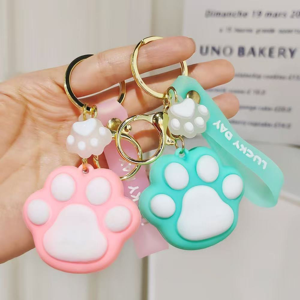 Kawaii Cat Paw Keychain