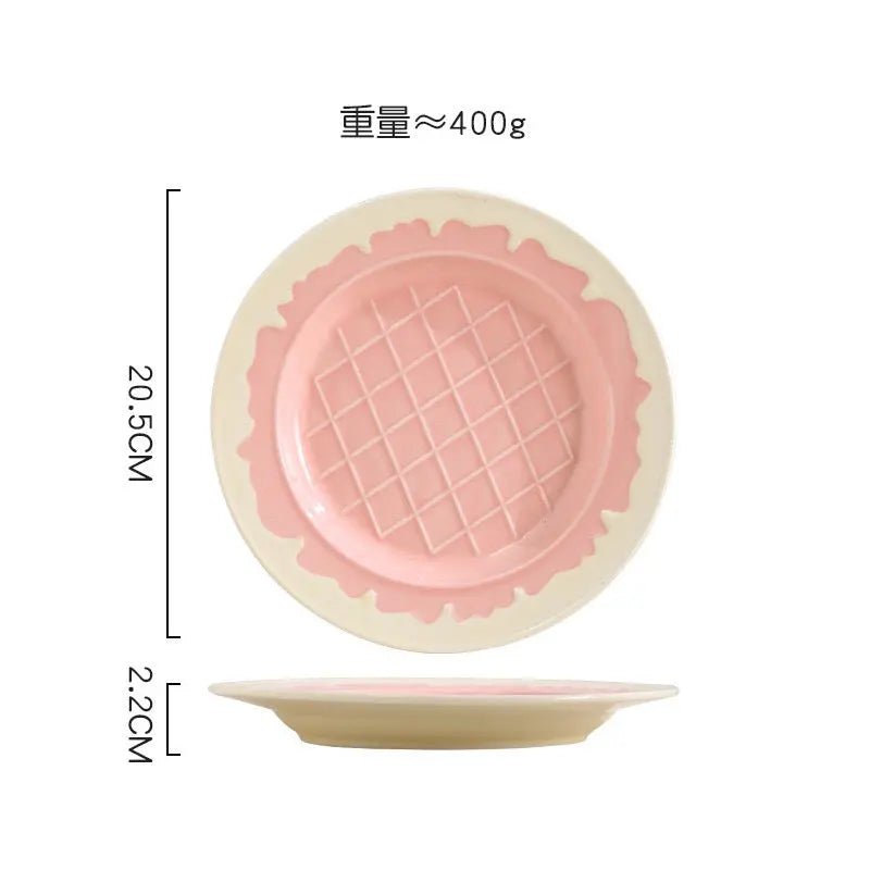 Ice Cream Cone Ceramic Bowl & Cup Set Pastel Pink Dessert Bowl, Snack Cup, Breakfast Bowl, Ice Cream Plate Cute Kitchen Tableware Collection Sparkels  Sparkels