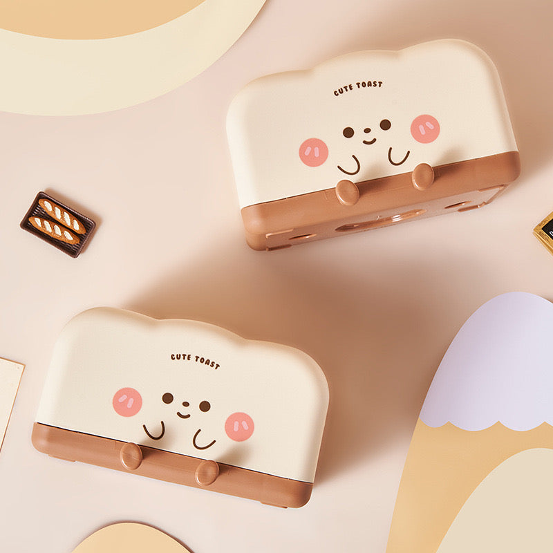 Cute Toast Face Tissue Box