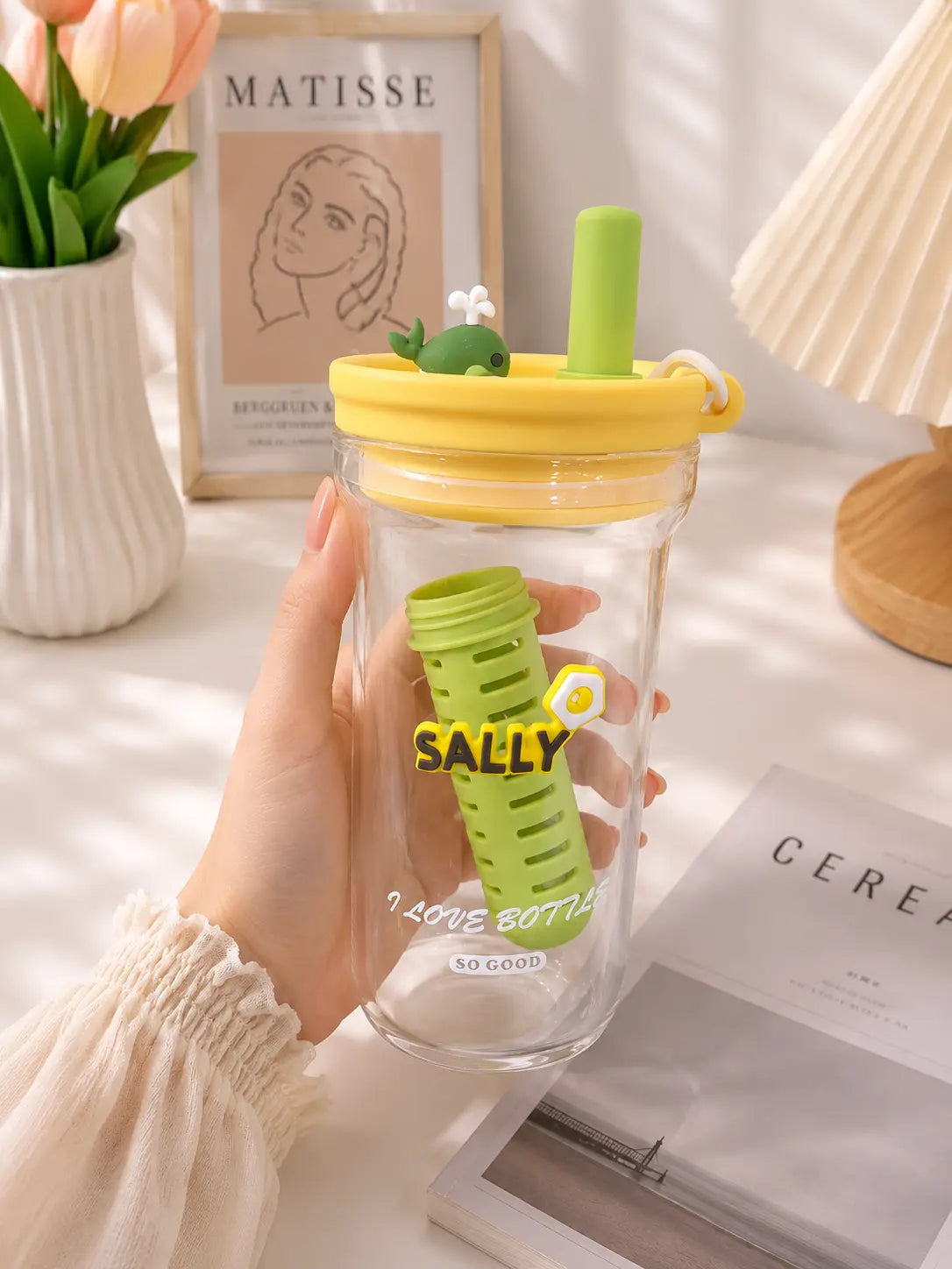 Cute Whale Infuser Water Bottle with Straw