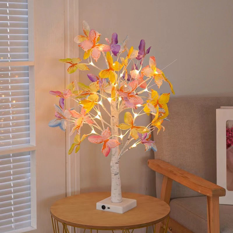 Butterfly Tree Birch Colorful Led Lamp