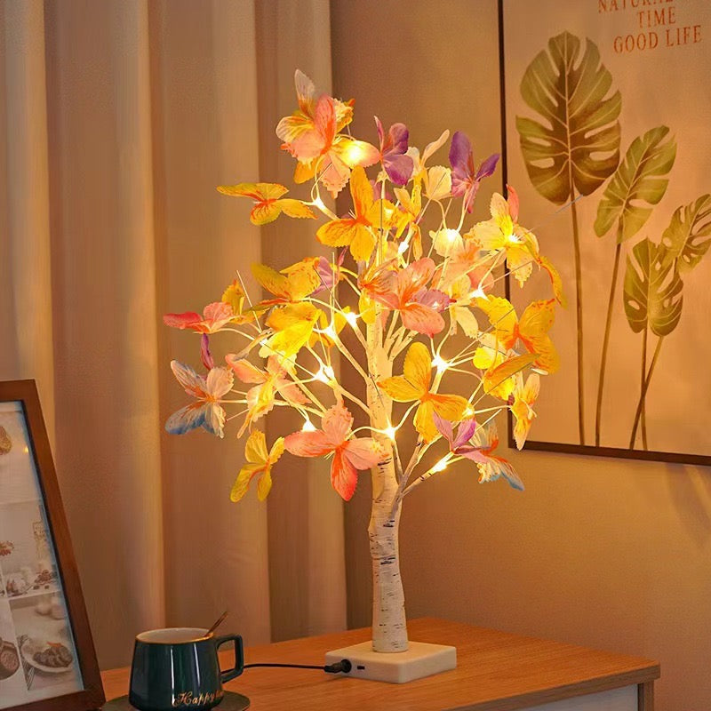 Butterfly Tree Birch Colorful Led Lamp