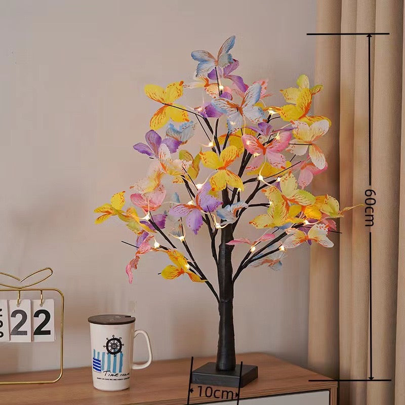 Butterfly Tree Birch Colorful Led Lamp