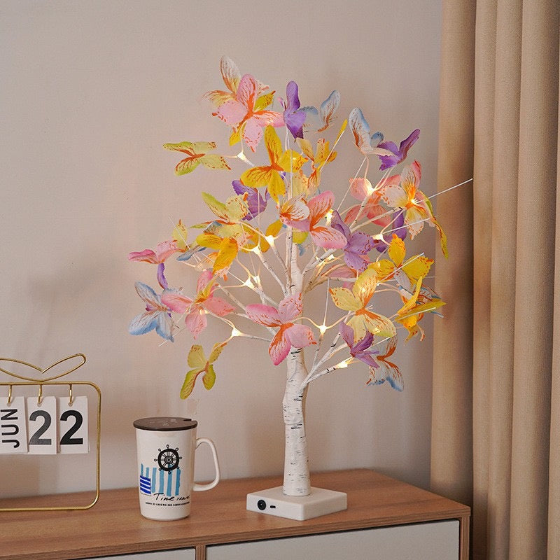 Butterfly Tree Birch Colorful Led Lamp