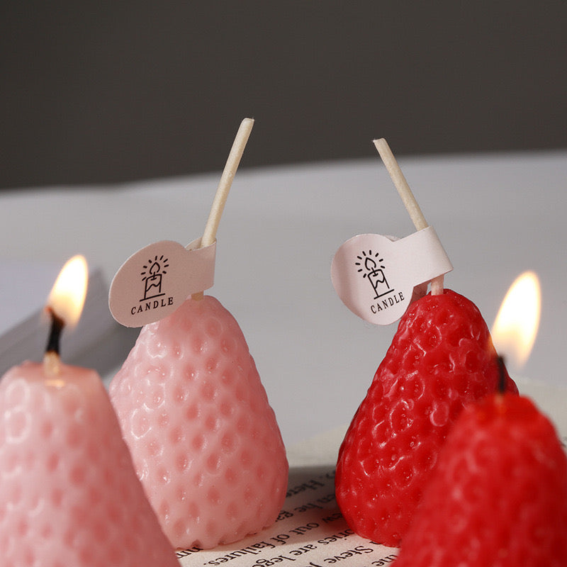 9pcs Strawberry Shape Scented Candles