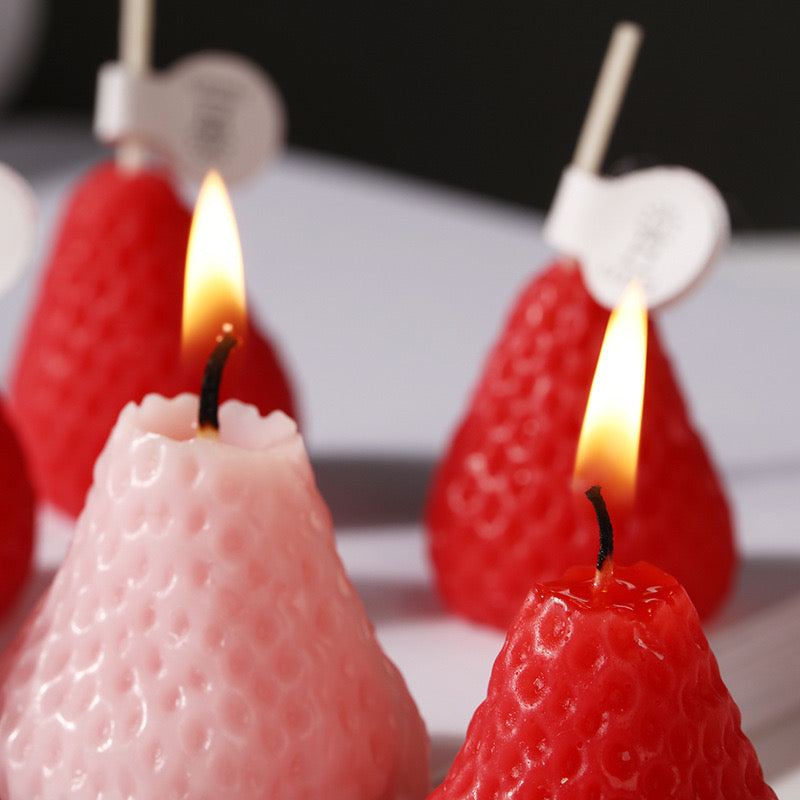 9pcs Strawberry Shape Scented Candles