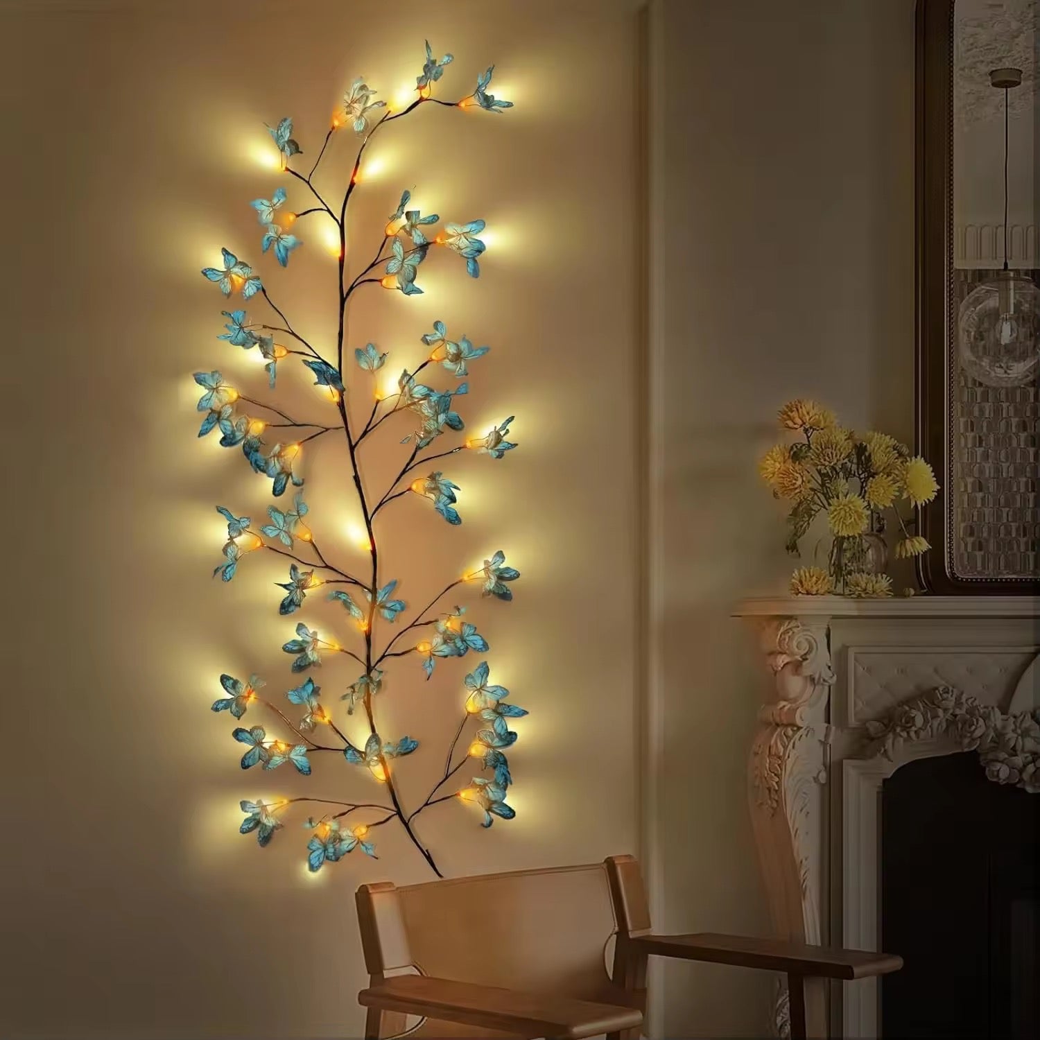 Butterfly & Berry Ball Twig Branch Led Light