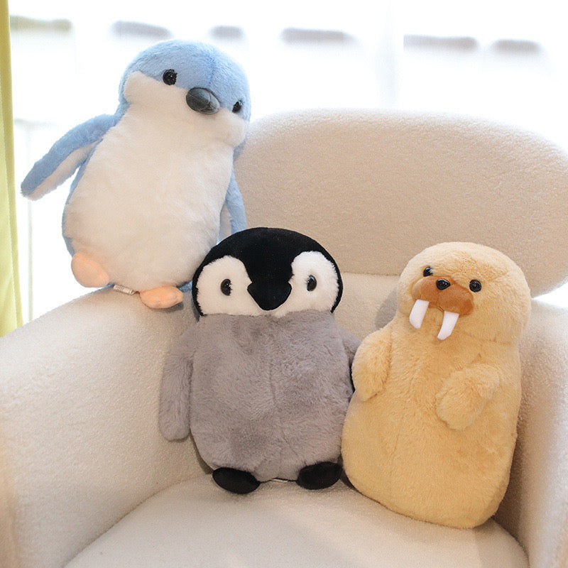 35CM Cute Penguin Walrus Plush Toys Stuffed Soft Animal Pillow Kawaii Toys