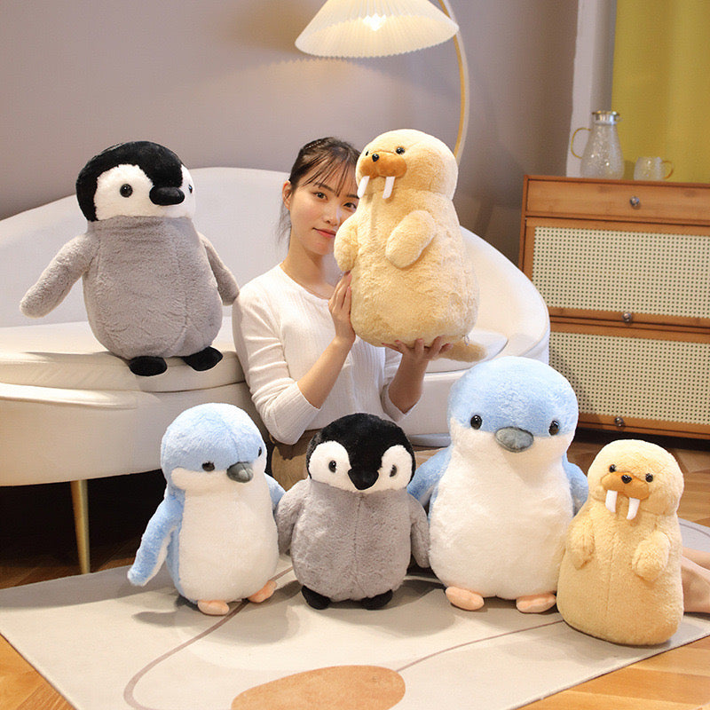 35CM Cute Penguin Walrus Plush Toys Stuffed Soft Animal Pillow Kawaii Toys