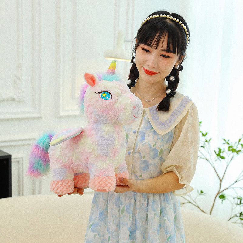 25CM Multi Unicorn With Wings Plush Stuffed Toy