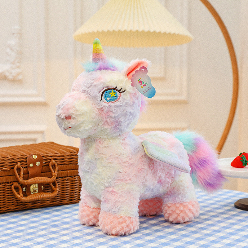 25CM Multi Unicorn With Wings Plush Stuffed Toy