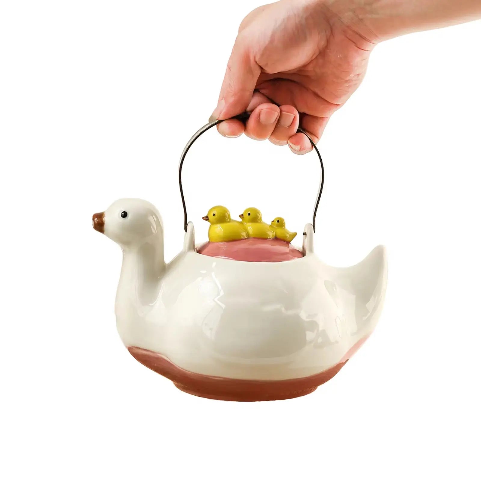 Cute Duck Ceramic Tea Set Duck Teapot with 2 Cups