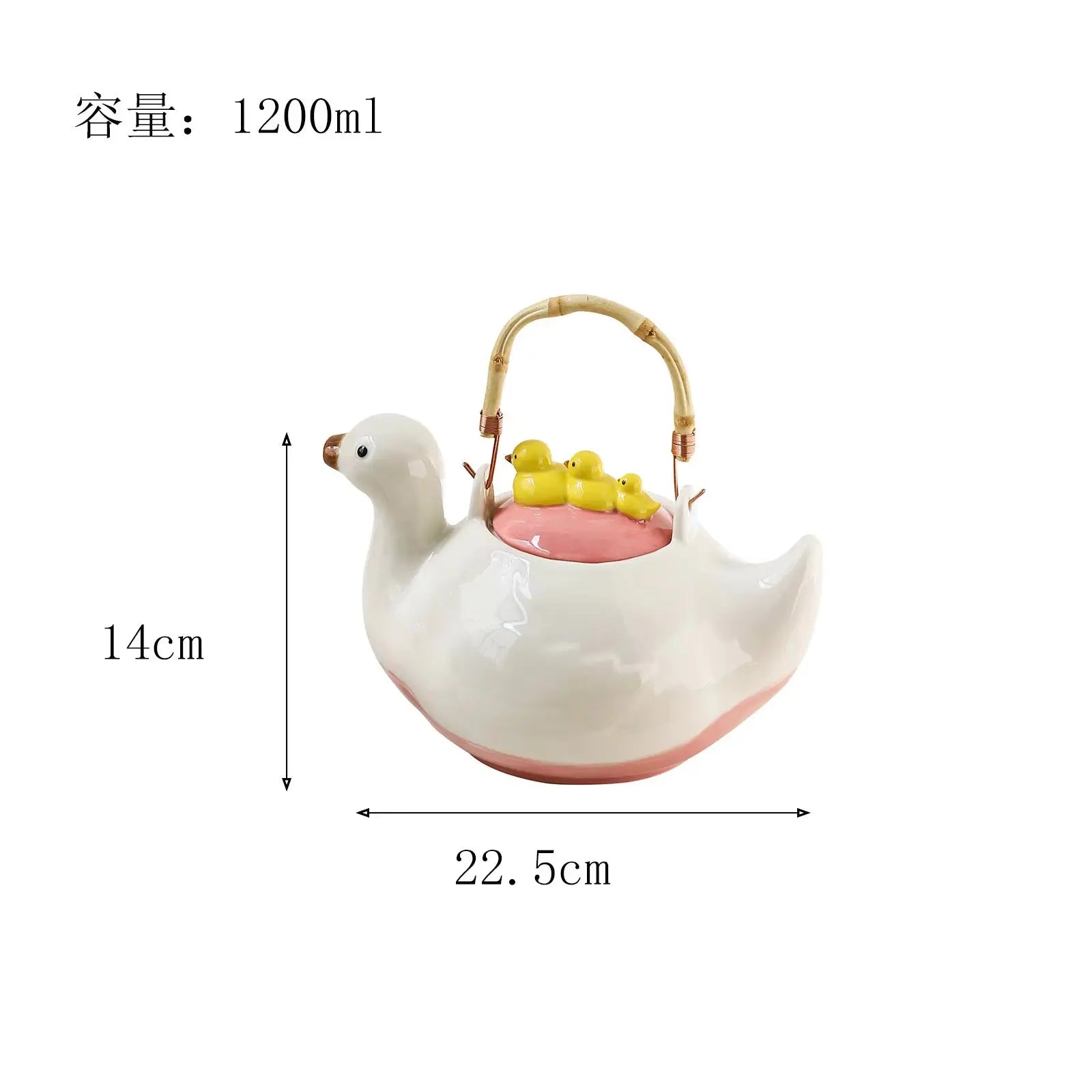 Cute Duck Ceramic Tea Set Duck Teapot with 2 Cups