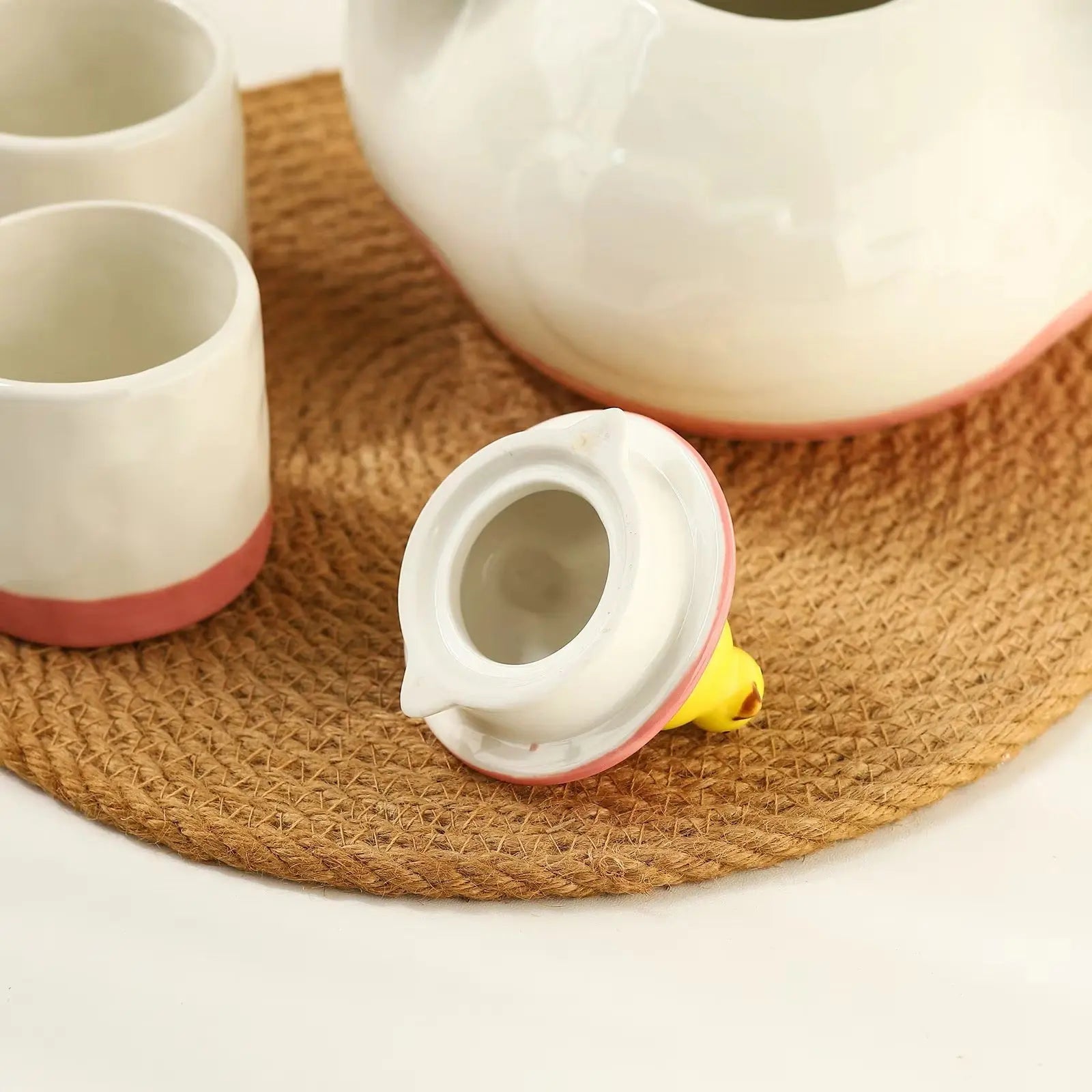 Cute Duck Ceramic Tea Set Duck Teapot with 2 Cups