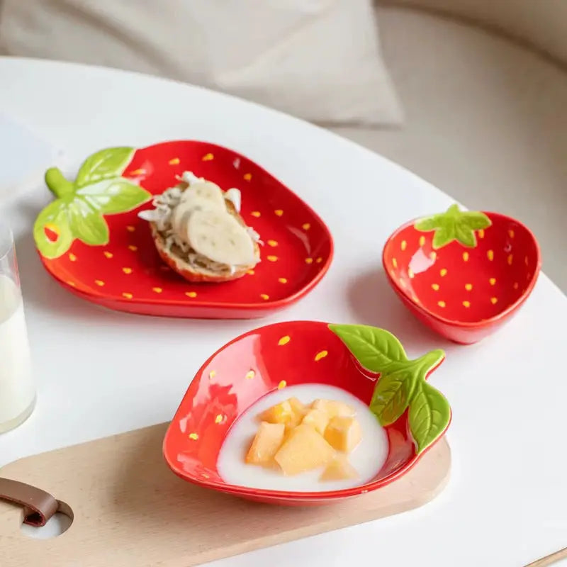 Strawberry Ceramic Serving Plate & Bowl Collection