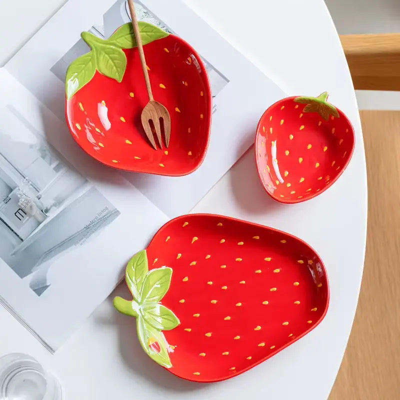 Strawberry Ceramic Serving Plate & Bowl Collection