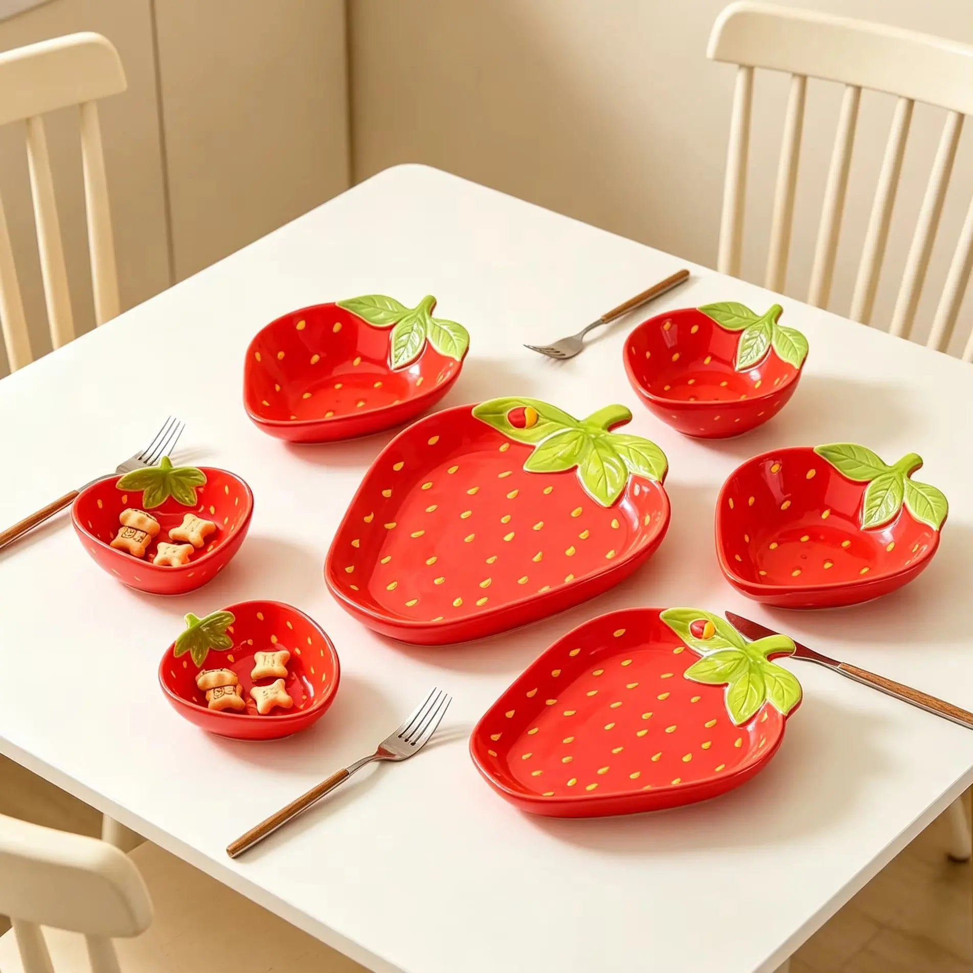 Strawberry Ceramic Serving Plate & Bowl Collection