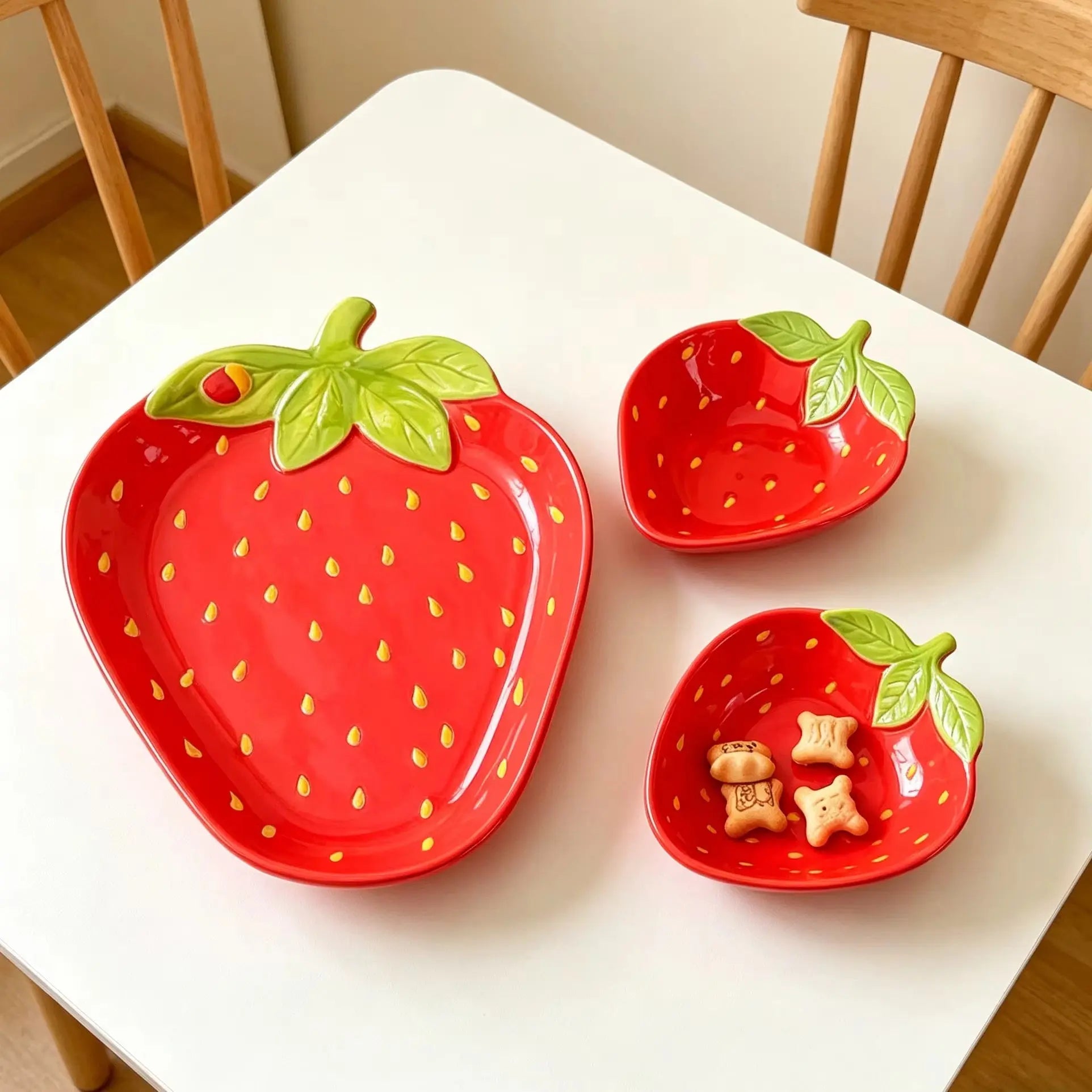 Strawberry Ceramic Serving Plate & Bowl Collection