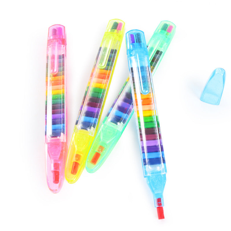 Kawaii 20 Colors Core Replacement Washable Wax Crayons Painting Supplies School Office Art Writing Gift Stationery