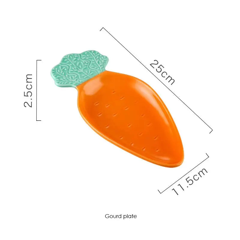 Carrot Shaped Ceramic Serving Plate & Bowl Collection