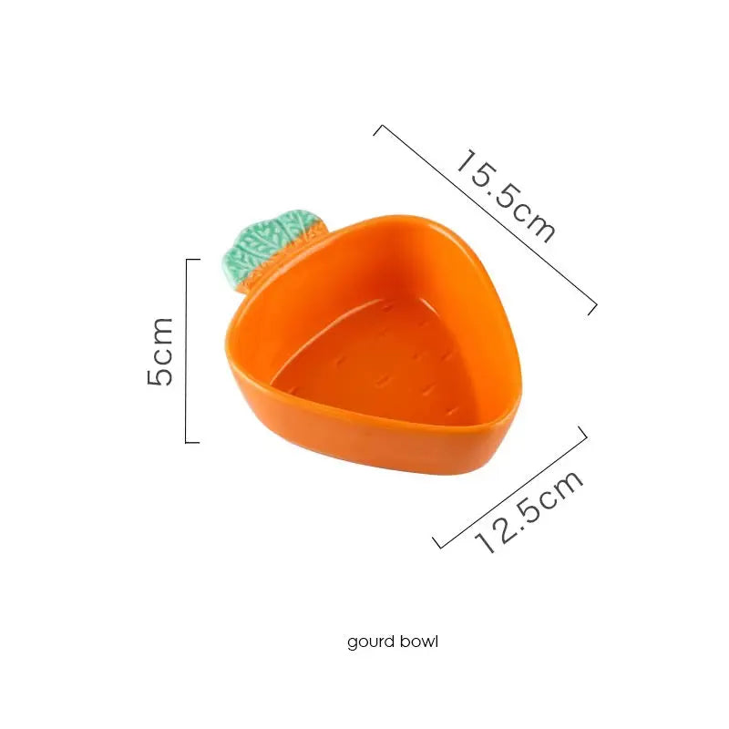 Carrot Shaped Ceramic Serving Plate & Bowl Collection