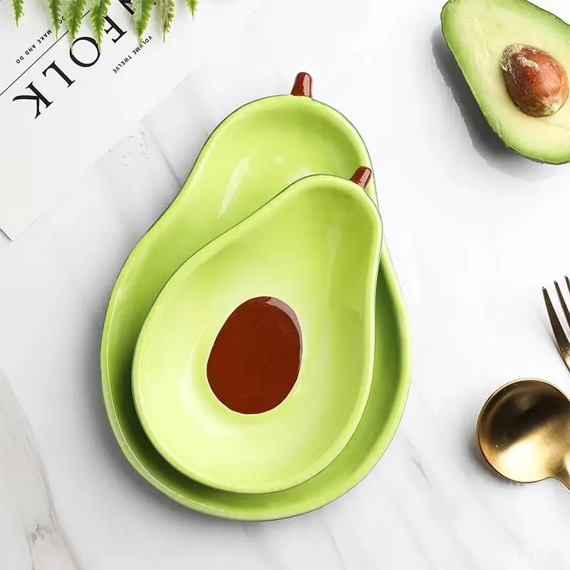 Avocado Shaped Ceramic Serving Bowl